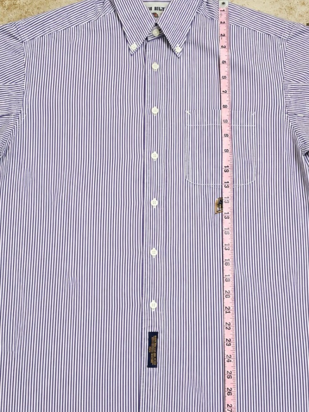 Vintage 90s Tommy Hilfiger Crest Pinstripe Shirt L 16-34 Classic Ivy League Prep - Picture 7 of 8